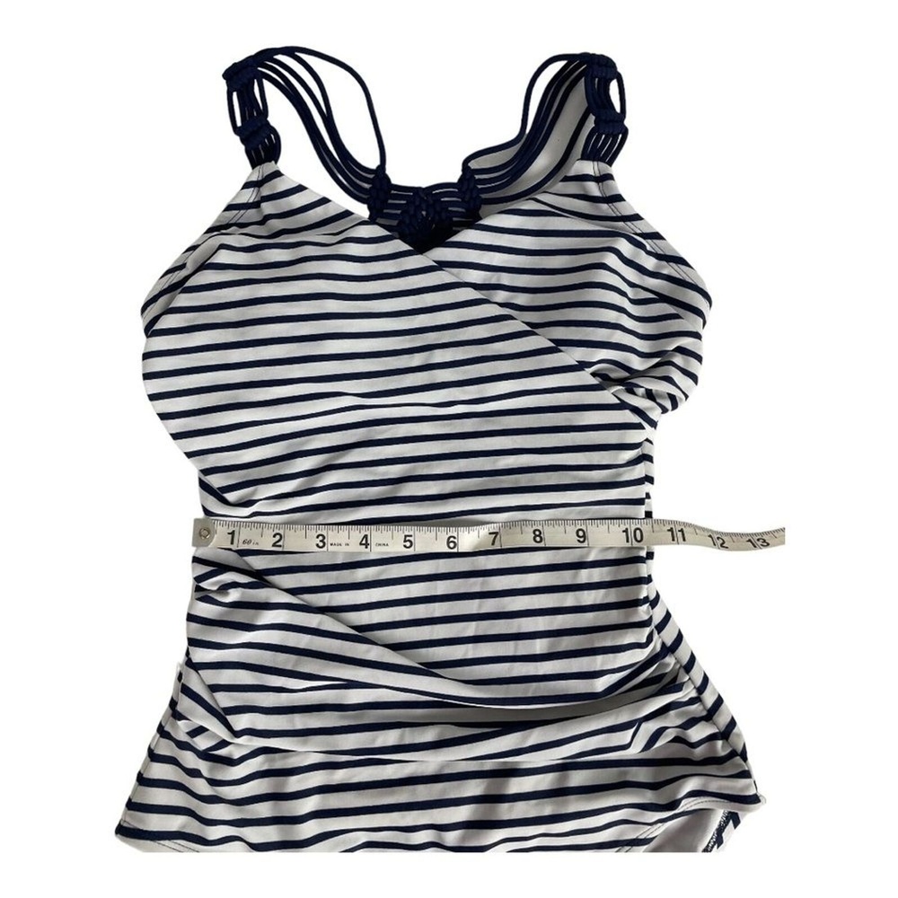 Kona Sol Blue & White Nautical Striped One Piece Swimsuit Size Small - Picture 8 of 10